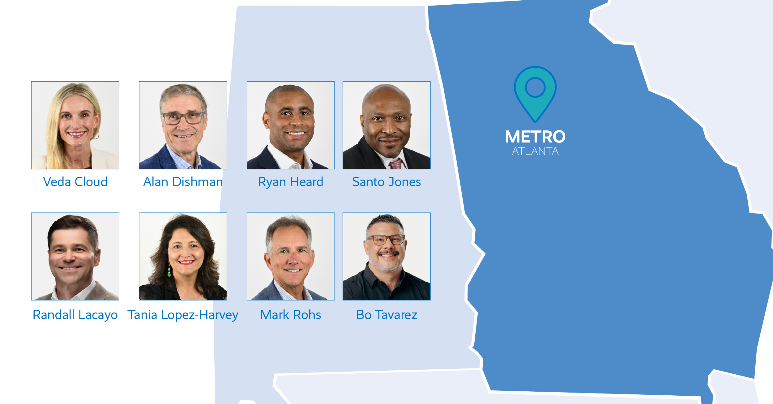 Headshot images of Atlanta new hires