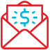 Envelope with money icon