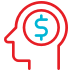 Human head with dollar sign icon