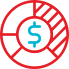 Pie chart with dollar sign icon